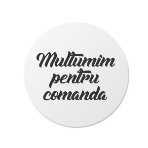 Etichete personalizate MULTUMIM, 100 buc, PVC, rezistente la apa