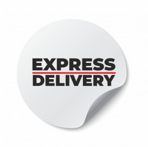 Etichete personalizate EXPRESS DELIVERY, 100 buc, PVC, rezistente la apa