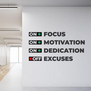 Sticker Focus motivation dedication excuses