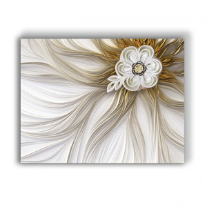 Tablou Canvas Flower in satin and gold