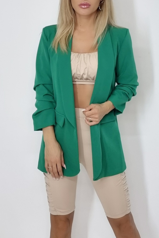 Sacou Nora casual verde de lungime medie (Selecteaza Marime: Universala S/M)