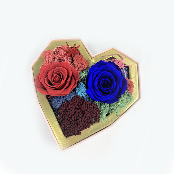 Aranjament Floral Special cu flori criogenate pe pat de muschi cret si licheni naturali stabilizati (Tip Aranjament: Special1) - 3 | YEO