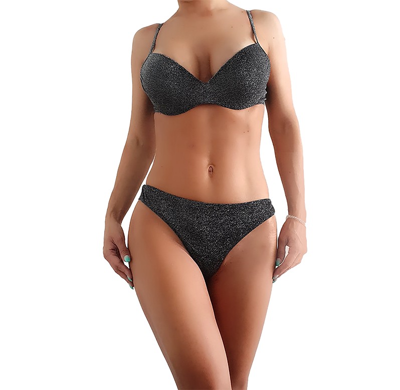 Costum de baie din doua piese Shimming Beauty Very Black (Selecteaza Marime: M)