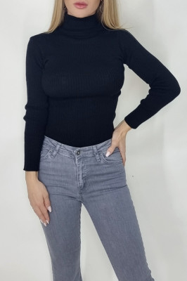 Bluza Olive cu guler rulat, Negru