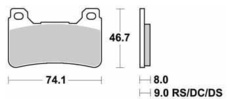 SBS - PLACUTE FRANA RACING SINTER - 809RS