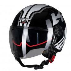 PILOT - Casca Open-face FAZER (sun visor) - XS, gri / negru [bicolor]