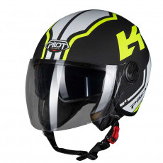 PILOT - Casca Open-face FAZER (sun visor) - XS, negru / galben fluo [bicolor]