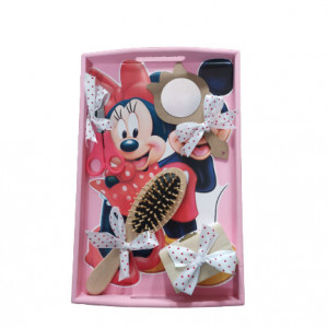 Set 5 piese tavita de mot roz, Minnie&Mickey,fundita alb/rosu
