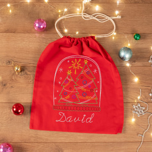 Saculet personalizat brodat "Christmas"