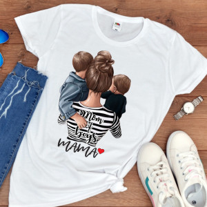 Tricou personalizat mama "Mamica cu baieti"