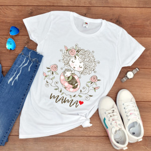 Tricou personalizat mama "Mom&flowers"