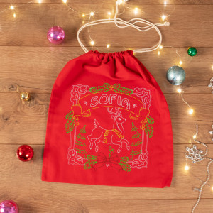 Saculet personalizat brodat "Craciun"