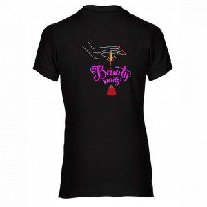 Tricou polo personalizat "Red nails"
