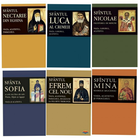 Pachet Promotional - 6 Sfinti Grabnic Ajutatori.Viata, acatistul si paraclisul Sfintilor Nectarie, Efrem cel Nou, Nicolae, Luca al Crimeii, Mina si Sofia