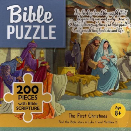 Bible puzzle - 200 pieces with Bible Scripture - The First Christmas (8+)