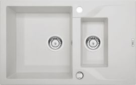 ANDANTE ALABASTER METALIC GRANITE SINK 1,5 BOWLS WITH DRAINER WITH FITTING
