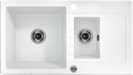 Chiuveta Granit ZORBA ALABASTER METALIC GRANITE SINK 1,5 BOWLS WITH DRAINER WITH FITTING