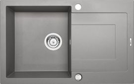 RAPIDO Chiuveta Granit GREY GRANITE SINK ONE BOWL WITH DRAINER WITH FITTING