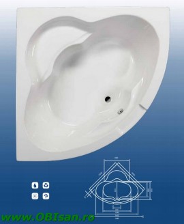 Malaga 140 Kit montaj (Set picioare + Sistem de scurgere cu preaplin automat PVC + sistem de prindere la perete)