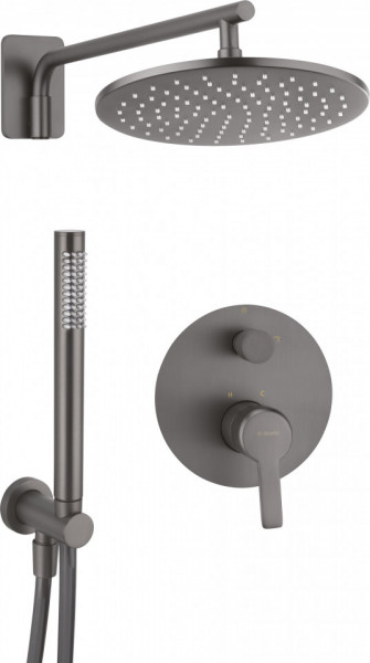 Arnika Titan Set de dus incastrat cu baterie , para de dus si dispersor fix, finisaj titanium