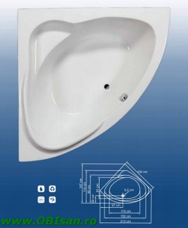 Jamaica 150 Kit montaj (Set picioare + Sistem de scurgere cu preaplin automat PVC + sistem de prindere la perete)