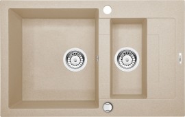 RAPIDO Chiuveta Granit GRANITE SANDY SINKS 1,5 BOWL WITH DRAINER WITH FITTING