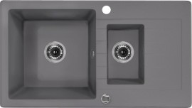 Chiuveta Granit ZORBA GREY METALIC GRANITE SINK 1,5 BOWLS WITH DRAINER WITH FITTING