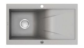 Chiuveta Granit RAPSODIA 1-BOWL SINK WITH DRAINING BOARD, WITH FITTINGS, METALLIC GREY GRANITE
