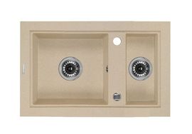 COUNTRY Chiuveta Granit SINK 1,5 BOWL WITHOUT DRAINING BOARD, WITH FITTING, SANDY GRANITE