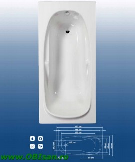 Mallorca 170 Kit montaj (Set picioare + Sistem de scurgere cu preaplin automat PVC + sistem de prindere la perete)