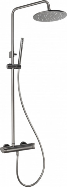 Cascada Arnika Titanium set de dus cu baterie, para de dus si dispersor fix forma rotunda finisaj antracit