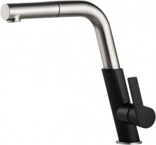 Baterie bucatarie extractabila finisaj crom - black Silia
