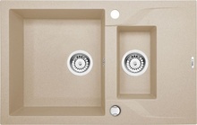ANDANTE GRAPHITE GRANITE SINKS 1,5 BOWL WITH DRAINER WITH FITTING