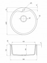 FIESTA Chiuveta Granit 1-BOWL SINK, ROUND, WITH FITTINGS, GRAPHITE GRANITE