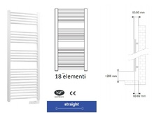 Radiator electric pentru baie cu termostat analogic, cablu electric și ștecher