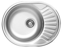 TWIST 1-BOWL S/S SINK WITH DRAINING BOARD, WITH FITTINGS, DECOR