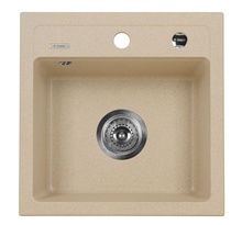 ZORBA SINK ONE BOWL WITHOUT DRAINER WITH FITTING, SANDY GRANITE