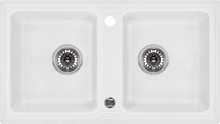 Chiuveta Granit ZORBA ALABASTER METALIC GRANITE SINK 2 BOWLS WITH FITTING