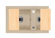 COUNTRY Chiuveta Granit SINK 1,5 BOWL WITHOUT DRAINING BOARD, WITH FITTING, SANDY GRANITE