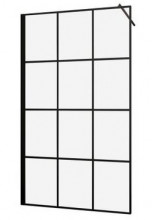 Paravan de dus finisaj negru tip Walk-in Elite Black Soho - 120cm - sticla 6mm