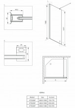 Paravan de duș walk-in, finisaj negru din seria Kerria 80 cm KTS N38P