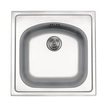 SALSA 1-BOWL S/S SINK WITHOUT DRAINING BOARD, WITH FITTINGS, SATIN