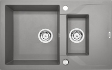 ANDANTE GRAPHITE GRANITE SINKS 1,5 BOWL WITH DRAINER WITH FITTING