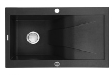 Chiuveta Granit RAPSODIA 1-BOWL SINK WITH DRAINING BOARD, WITH FITTINGS, METALLIC GRAFITE GRANITE