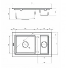 COUNTRY Chiuveta Granit SINK 1,5 BOWL WITHOUT DRAINING BOARD, WITH FITTING, SANDY GRANITE