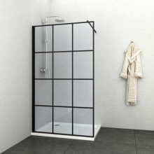 Paravan de dus finisaj negru tip Walk-in Elite Black Soho - 120cm - sticla 6mm