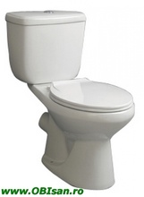 Vas WC monobloc incl. capac,rezervor si armatura dublaactionare, scurgere laterala 41x74x71 cm