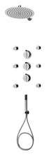 Obisan 2 multi-system set de dus cu baterie, duze, para de dus, dispersor fix forma rotunda
