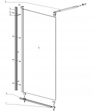 Paravan de dus finisaj crom tip Walk-in Sanotechnik Freedom II - sticla 8mm