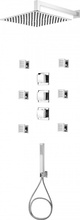Multi-System set de dus cu baterie, duze, para de dus, dispersor fix forma patrata